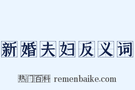 新婚夫妇反义词是什么意思的图片